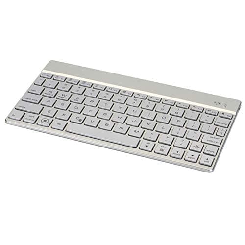 CAPTIANKN Wireless Bluetooth Metal Keyboard, 7-Color Backlight, Suitable for Android Apple Microsoft Three Systems,Silver