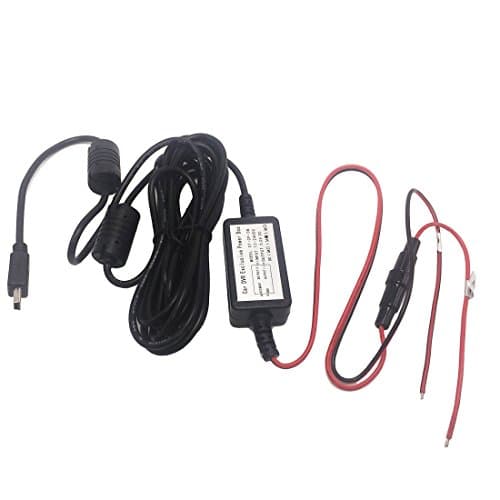 Adashine DashCam Hard wire kit-Mini USB（Dual magnet ring anti-interferance） - Compatible with Mini 0801 Car DVR Camera Recorder Dashboard Black Box Video Recorder (Mini USB)