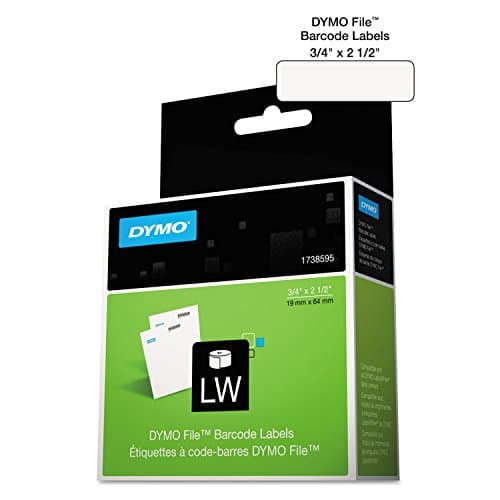 Dymo 1738595 Labelwriter Bar Code Labels, 3/4 X 2 1/2, White, 450 Labels/Roll