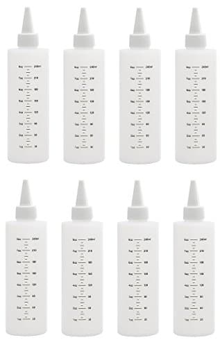 Vercery Easy Squeeze Squirt Plastic Bottles with Leak-Proof White Cap, BPA Free, 8 oz, Set of 8