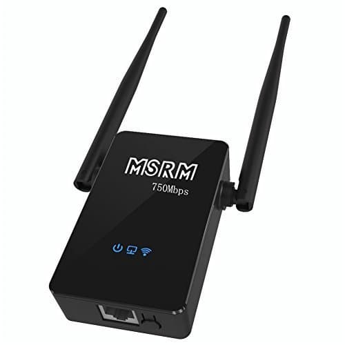 MSRM WiFi Range Extender 750Mbps/300Mbps 360 degree Full coverage Easy Installation (Black)