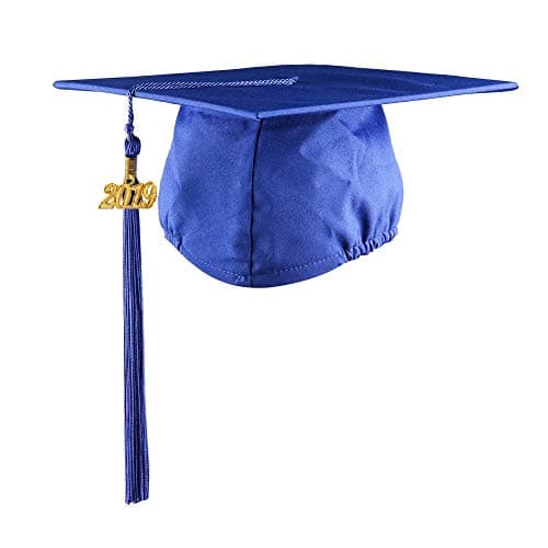 Matte Graduation Cap with Tassel 2017 Year Charm