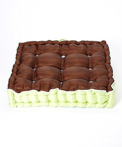 Botanika Brown, Blue and Lime Floor Pillow