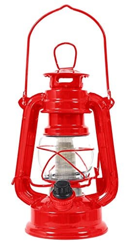 Classic Red 7" High 12-bulb Lantern Adjustable LED Battery Operated Camp Light