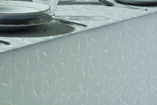 Elegant Turkish Table Cloth Polyester Table Linen ,Stain Resistance,Washes Easily, Best For Christmas And Thanksgiving Dinner ,Parties ,Weddings and For Gifts,5 Sizes. (60"x120", Ivory)