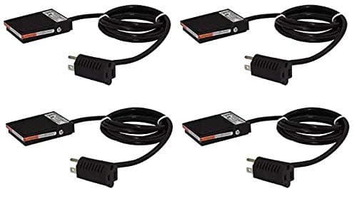 Linemaster T-91-SC3A Treadlite II Foot Switch, Electrical, Single Pedal, Momentary, SPDT Wired N.O, No Guard, Black, 8 ft. Cord with 3 Prong Plug (4-(Pack))