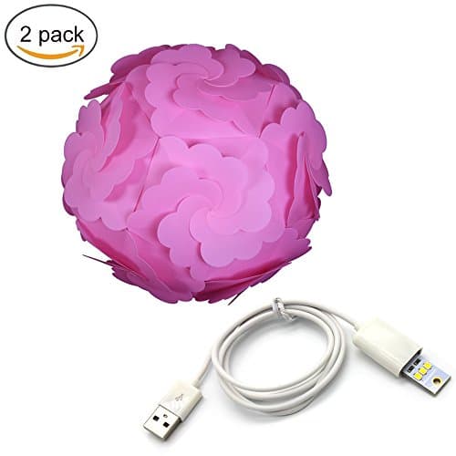 2 Pack Ceiling Pendant DIY 3D Puzzle Lamp Shade Cloud Puzzle Lights Kit For Christmas Living Room, Bedroom, Study, Dining room (Pink)