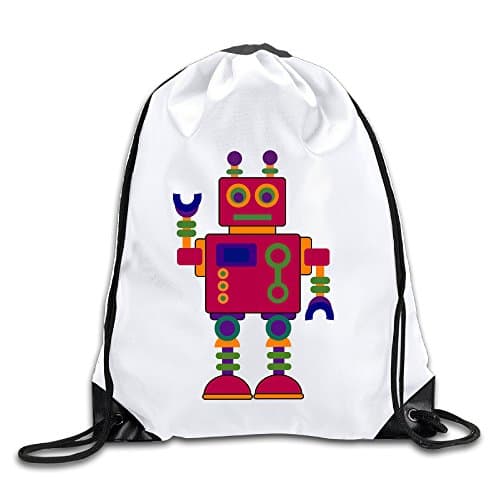 Robot Toy Clipart 100% Polyester Fiber Drawstring Sackpack One Size