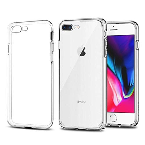 Pasnity Phone Case Compatible with iPhone 8 Plus iPhone 7 Plus, Slim Clear Soft TPU Cover, Crystal Clear Cases Shock Absorption, Non-Slip [Support Wireless Charging] 9142