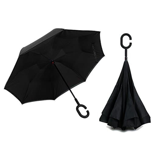 Anbella Inverted Double Layer Windproof UV Protection Reverse Folding Car Umbrella