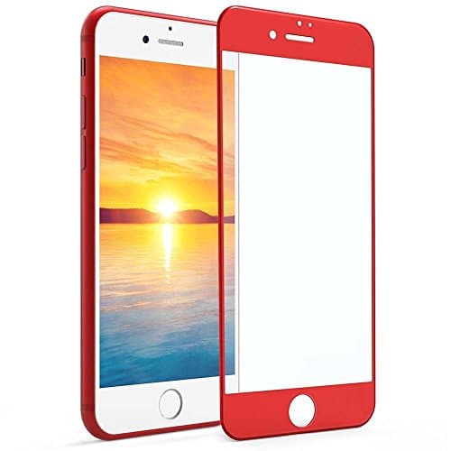iPhone 7 Plus Screen Protector.Dahaoguo iPhone 7 Plus Glass Screen Protector Tempered Protector for Apple iPhone 7 Plus 3D Curved Edge Coated (Red)