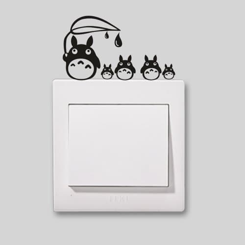 EnjoyIt Cute Home Totoros Beautiful Pattern Light Switch/Socket Sticker Switch/Socket Decoration Vinyl Decor Decals Switch/Socket Art