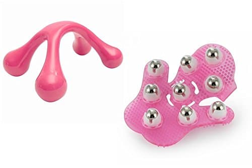 Hand Massage Roller Glove and Handheld Trigger Point Self Massager | Roll Away Muscle Pain with 9 Massaging balls | Pin Point Tight Knots with the Palm Massager