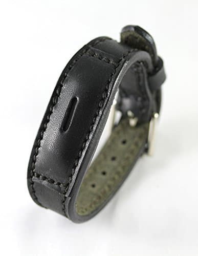 Fitbit Flex 2 Real Leather Band - Replacement Band For Fitbit Flex 2 - Full Grain Fit Bit Flex band (Black, Large)