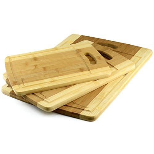Organic Bamboo Cutting Board 3PC Set, Heim Concept Various Convenient Sizes Eco- Friendly Bamboo Premium Wood Chopping Board With Drip Groove by Heim Concept