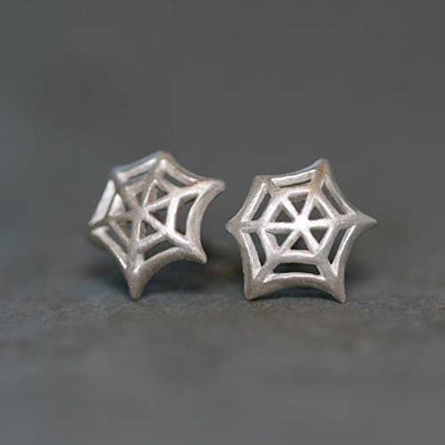 Web Stud Earrings in Sterling Silver