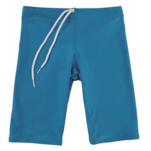 GaryM Kids Boys Solid Jammer Swim Suit Size 7-14 (14, Turquoise)