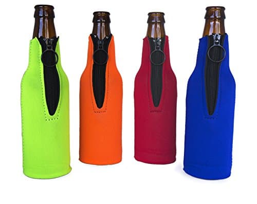 Beer Buddy Holder - Premium Beer Bottle Insulators - Can Keep Bottle Drinks Cooler (4 Pack Premium Anti-Slip &amp; Ring Koozie)