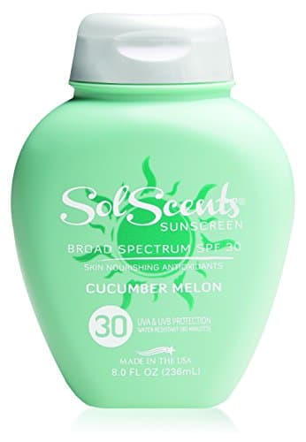 Sunscreen Scented Lotion – SPF 30 – Refreshing Sun Protection For Sensitive Skin, Water-Resistant Natural Sunblock, Moisturizes & Protects Skin From UVA & UVB Rays - Cucumber Melon Scent