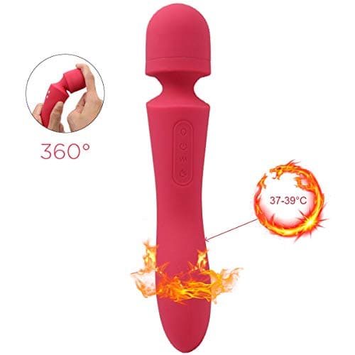 Large Multifunction Cordless Wand Massager 10x Multi-Speed Vibrations USB Fast Charging Personal Vibrator for Neck Back Leg Shoulder Muscle Massage Suitable for Travel and Gift (My-pink2)