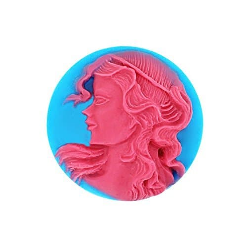 Smiling woman's profile relief-style soap mold