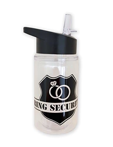 Ring Security water bottle 10 oz with flip top straw