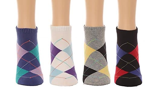 Men's Argyle Print Low Cut Socks - (4 pair set) (One Size(7-12), Multi)