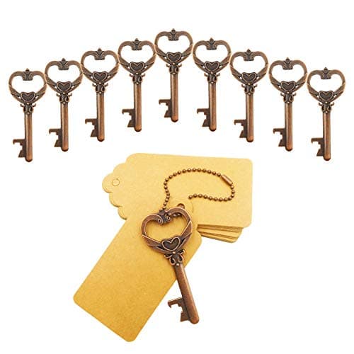 NAWAISH Candy Box, 50PCS Pillow Box Creative Candy Box with Key Bottle Opener Escort Tag Card for Birthday Wedding Party Favors Candy Ornaments and Games