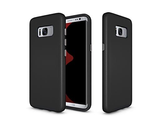 Samsung Galaxy S8 Plus Rugged Case Shockproof Cover Black- Soft TPU and Dual Layer for Extra Shock Absorption, Anti Scratch Bumper and Non Slip Cover, It Protects Your Phone From Any Damage or Drops