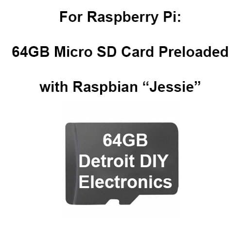 Preloaded Micro Sd Card for Raspberry Pi (64GB Micro with Adapter, Raspbian "Jessie")