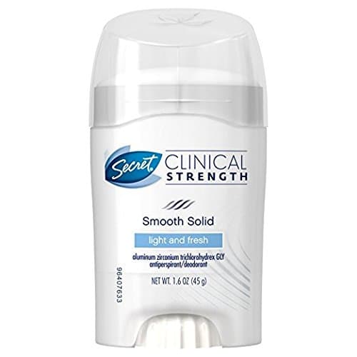 Secret Clinical Strength Smooth Solid Light and Fresh Scent, 1.6 oz per Stick (6 Pack)
