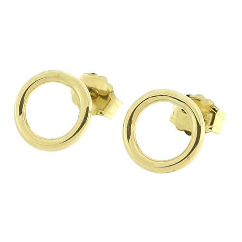Automic Gold Solid 14k Yellow Gold Open Circle Earrings