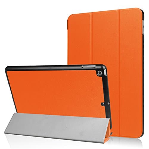 iPad 9.7 2017 case, Ceavis New iPad 9.7 Inch 2017 Case Slim Leather Stand Folio Case for Apple iPad 9.7 (2017 MARCH Released) Tablet Case (iPad 9.7 2017, Orange)