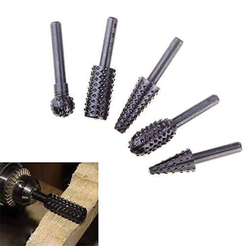 5 Pcs/Set Black HSS Rotary File Mini Drill Bit Cutting Tools for Woodworking Knife Wood Carving Tool