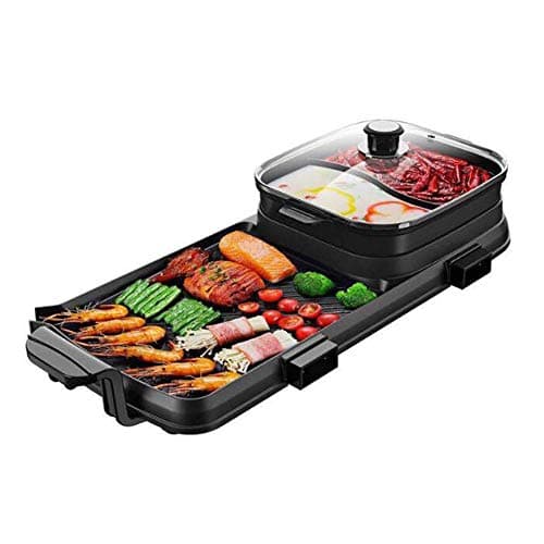 YJIUJIU Multi-function barbecue hot potOne-piece pot,Portable Double Flavor Separating Hot Pot, Multifunction Cookers Kitchen Appliance