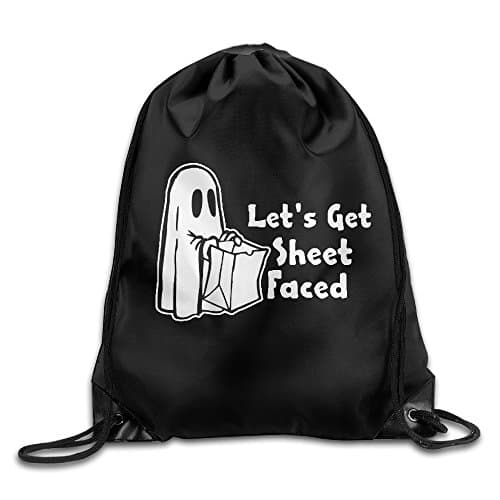 Let's Get Sheet Faced Drawstring Backpack Spacious Travel Sports Backpack Bags