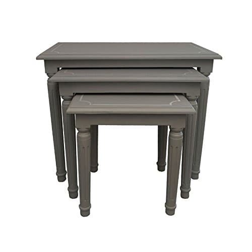 Burnham Home 17320 Macbeth Square Nesting Tables, Large, Medium, &amp; Small, Gray Wash