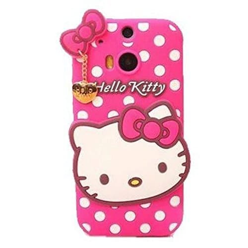 HTC One M8 Case,HTC One M8 Hello Kitty Silicone Case,Bat King 3D Cute Cartoon Hello Kitty Soft Silicon Gel Rubber Case Cover Skin for HTC One M8(Hello Kitty Blue)