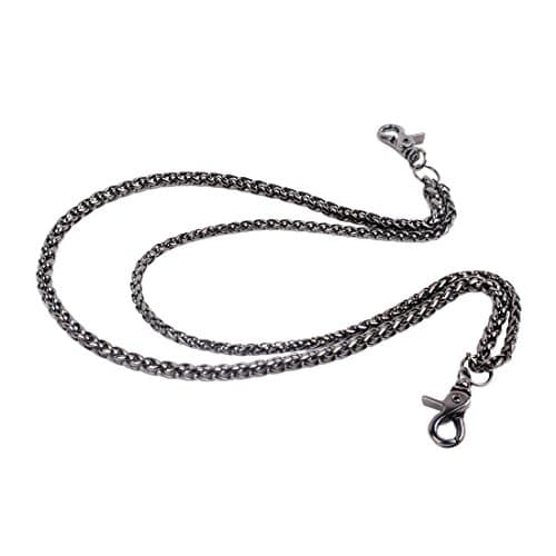 Simple Rope shape Double wallet chain Swivel Trigger snap Biker Punk Key chain (Double Gun-Metal)
