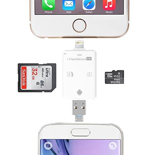rice power MemoryCard Reader Lightning iFlash Drive USB SDHC Micro SD OTG Card Adapter for iPhone 6S 6S plus 6 6 plus iPad Samsung Huawei PC Tablet
