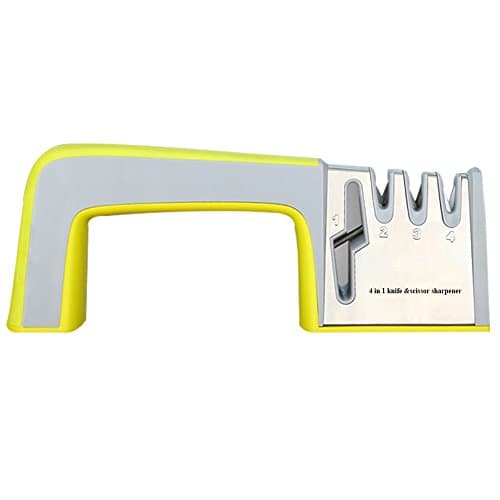Sunkuka Knife Sharpener and Scissor Sharpening System 4 in 1 Design.Professional Safe and Easy