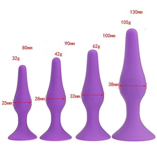 OCERN 4 Pack/Size Silicone An-al Play Plug Trainer Set for Men Women - Purple
