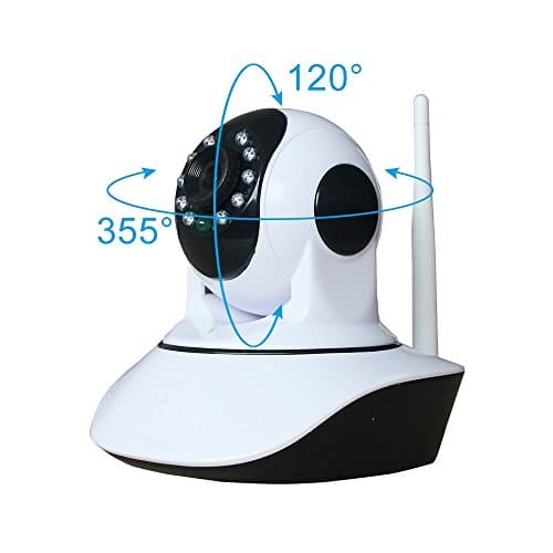 Wireless IP Security Camera Two Way Audio Night Vision Motion Detection Mobile View and Control, Photo and Video Recording with SD card Slot by Yuzun