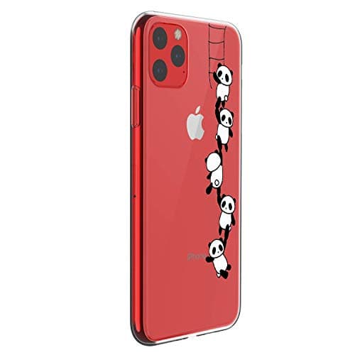 Oihxse Compatible for iPhone 11 6.1'' Case Ultra-Thin Crystal Clear with Cute Pattern Transparent Soft Slim TPU Silicone Bumper [Support Wireless Charging] Shockproof Protective Cover - Panda