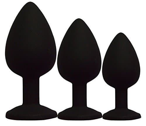 CMAXER Beginners 3 Pcs an-al Plug Super Quality Silicone Bûtt Pl'ugs Massage Toy Anales Plated Heart Shaped 3D Acrylic Diamond Jewelry
