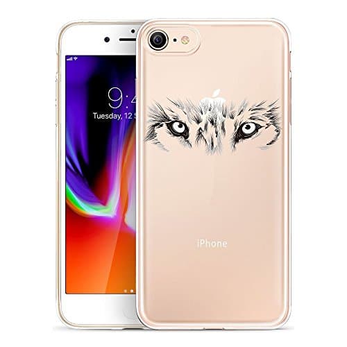 iPhone 8 Case, GoldSwift Clear Case with Designed for iPhone 8, iPhone 7, iPhone 6S and iPhone 6 (Wolf)