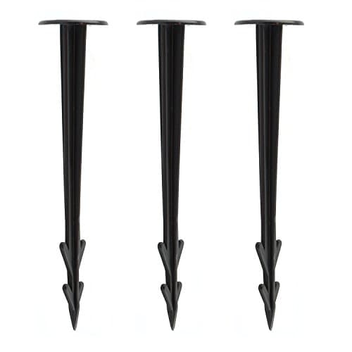 Multifunctional Strong Rustproof Black Plastic Stakes Anchors for Holding Down Tents, Game Nets and Rain Tarps Lawn Edging - Landscape Edging, Camping, Tubing, Hose, Plants (50, 8 inches)