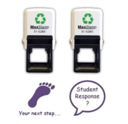 Your Next Step/Student Response Teacher Reward self inking Stamp (Twin Pack) - Purple Ink 28mm