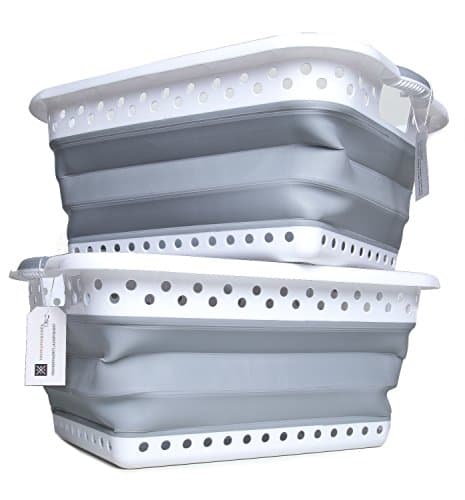 Collapsible Laundry Basket – Smart POP UP Space Saving Foldable Storage Container – EASY to use and carry – Versatile Portable Organizer (2-Pack)
