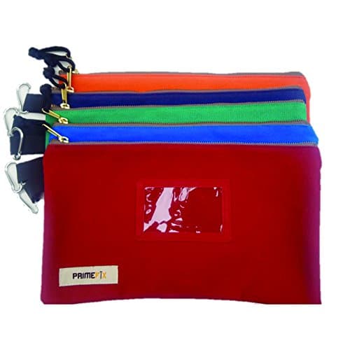 PrimeFix 5 Pack - Best In Class Heavy Duty 16 oz. Canvas Tool Bags Organizer (12.5 x 7 inch Pouch)